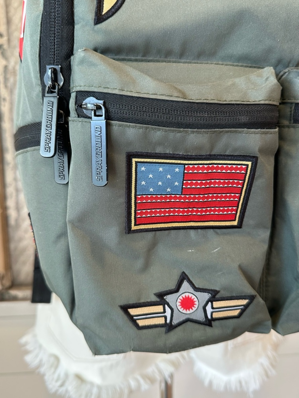 Sprayground Backpack Camo Green Army Patches - Limited Edition 2016 B874 - Picture 7 of 16
